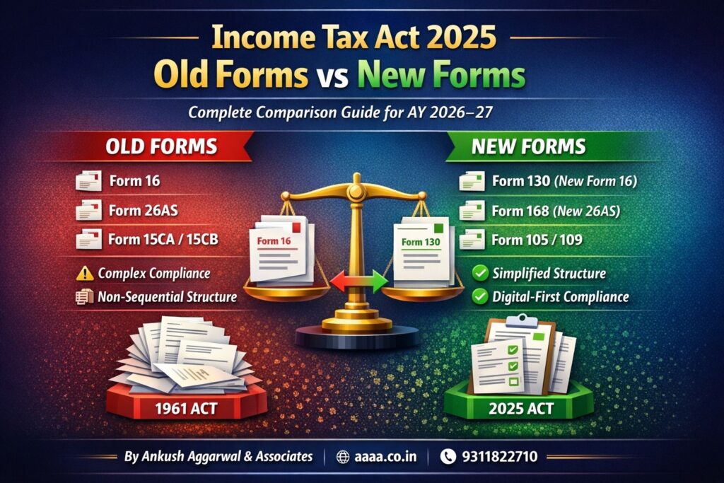Income Tax Act 2025 Forms Old V. New